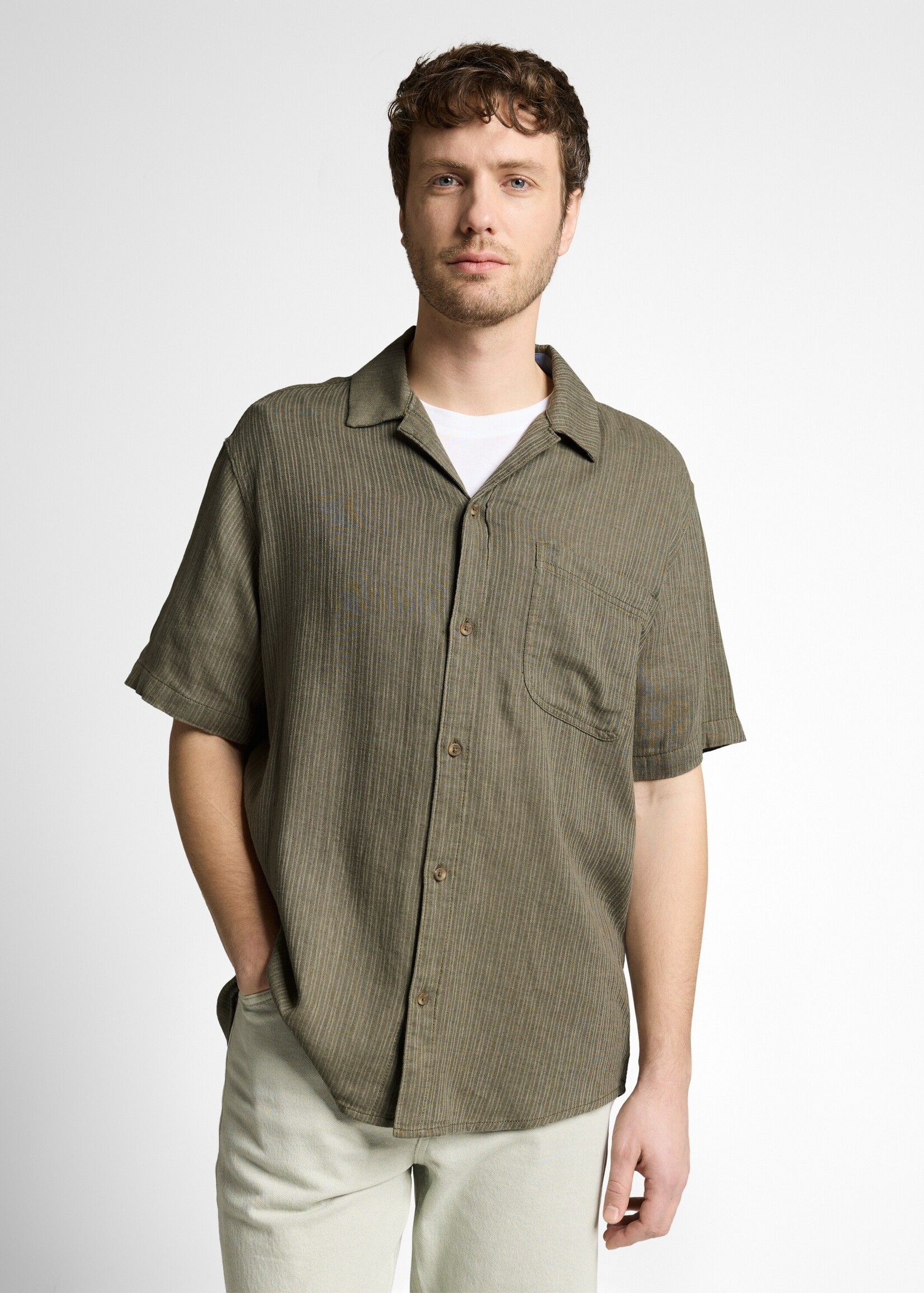 1049614 STRUCTURED COTTON LINEN SHIRT