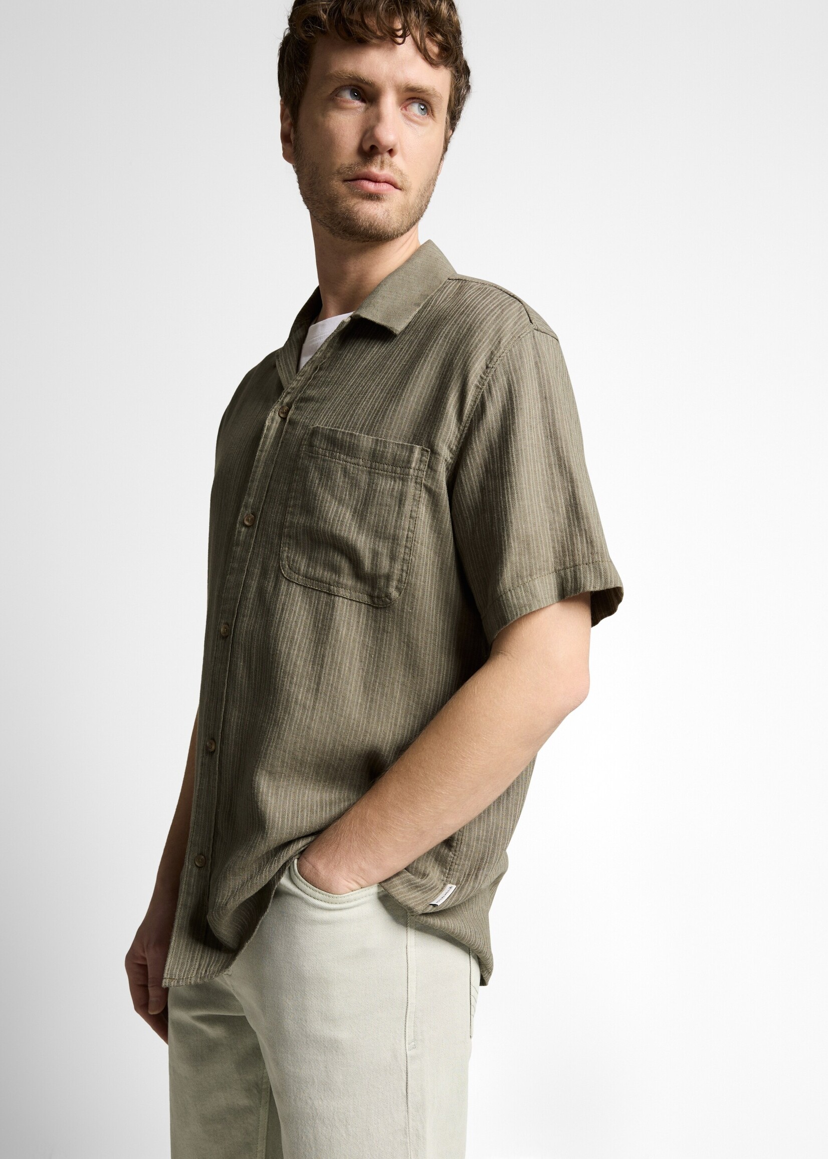 1049614 STRUCTURED COTTON LINEN SHIRT