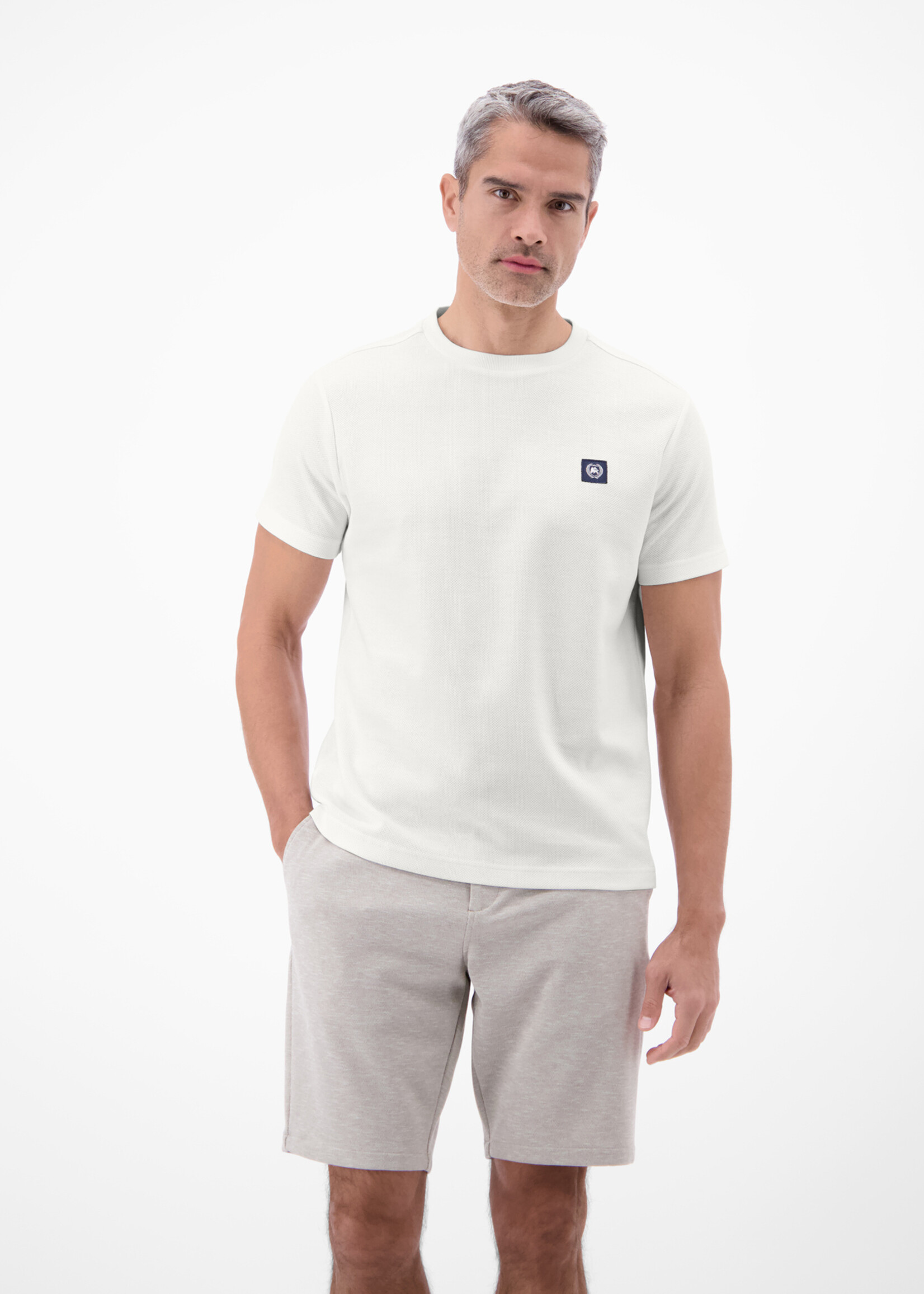 LERROS 2633039 T-SHIRT WAFFLE O-NECK