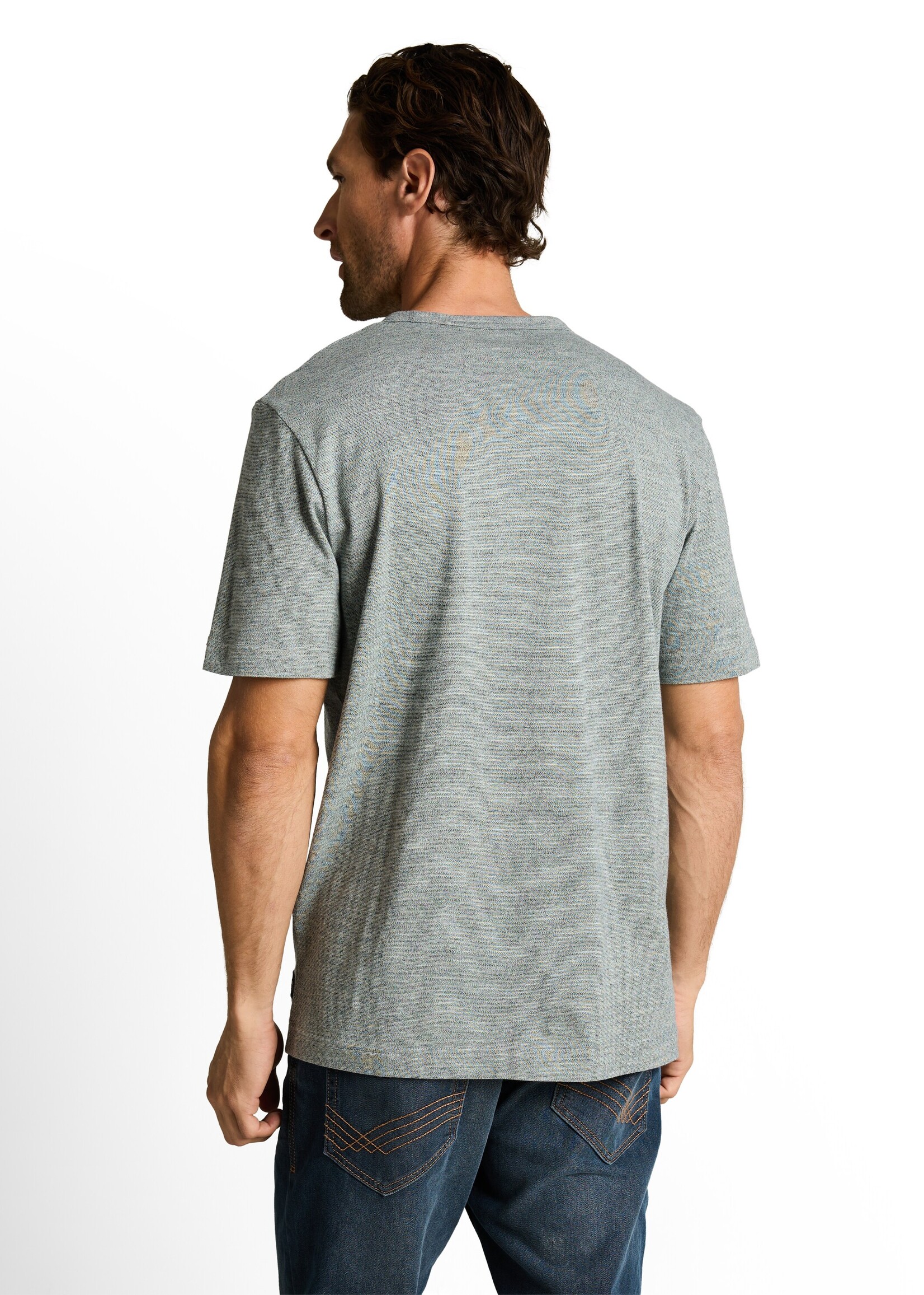 1050601 DETAILED FINE STRIPED T-SHIRT