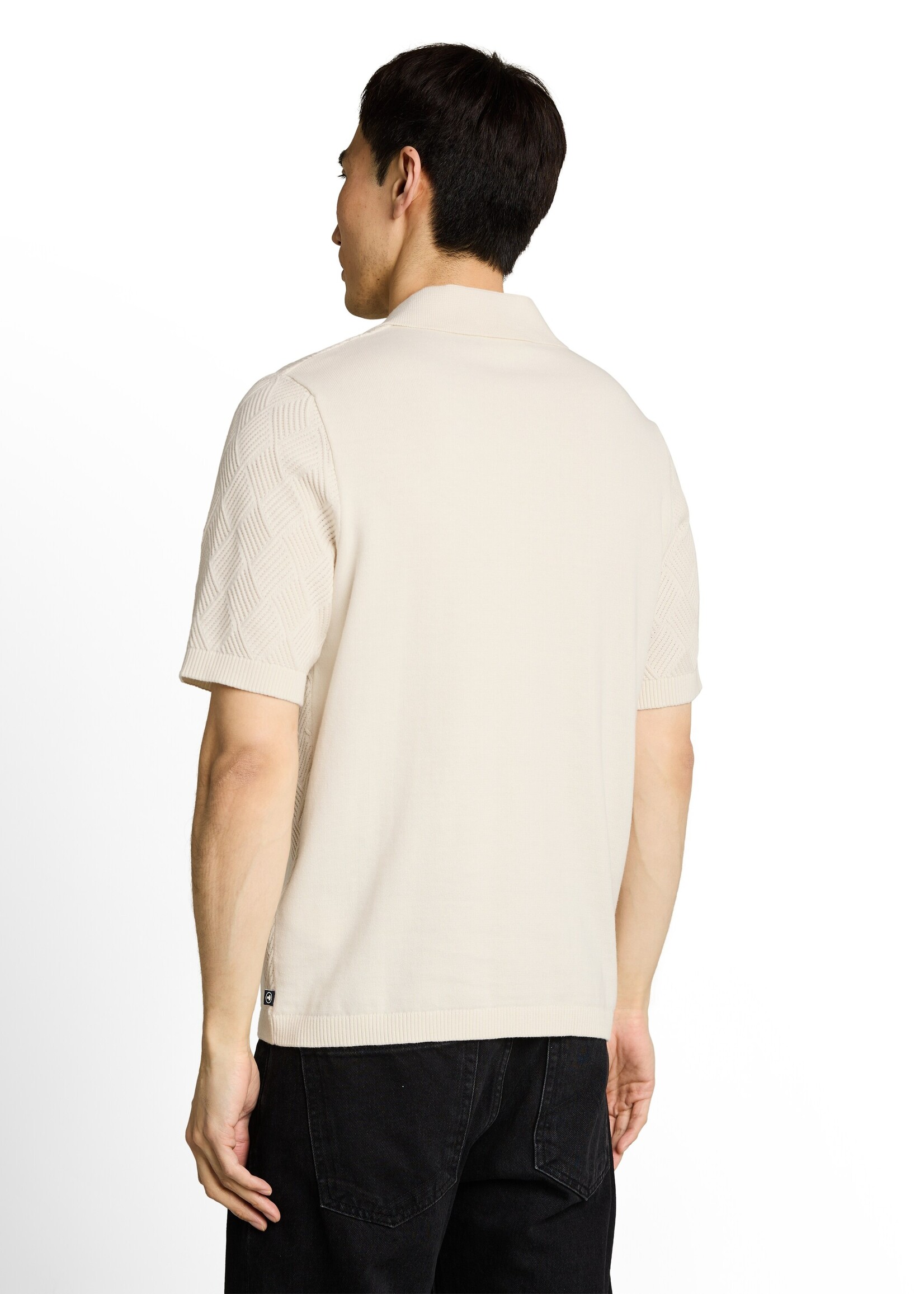 1050758 OPEN STRUCTURE KNIT POLO