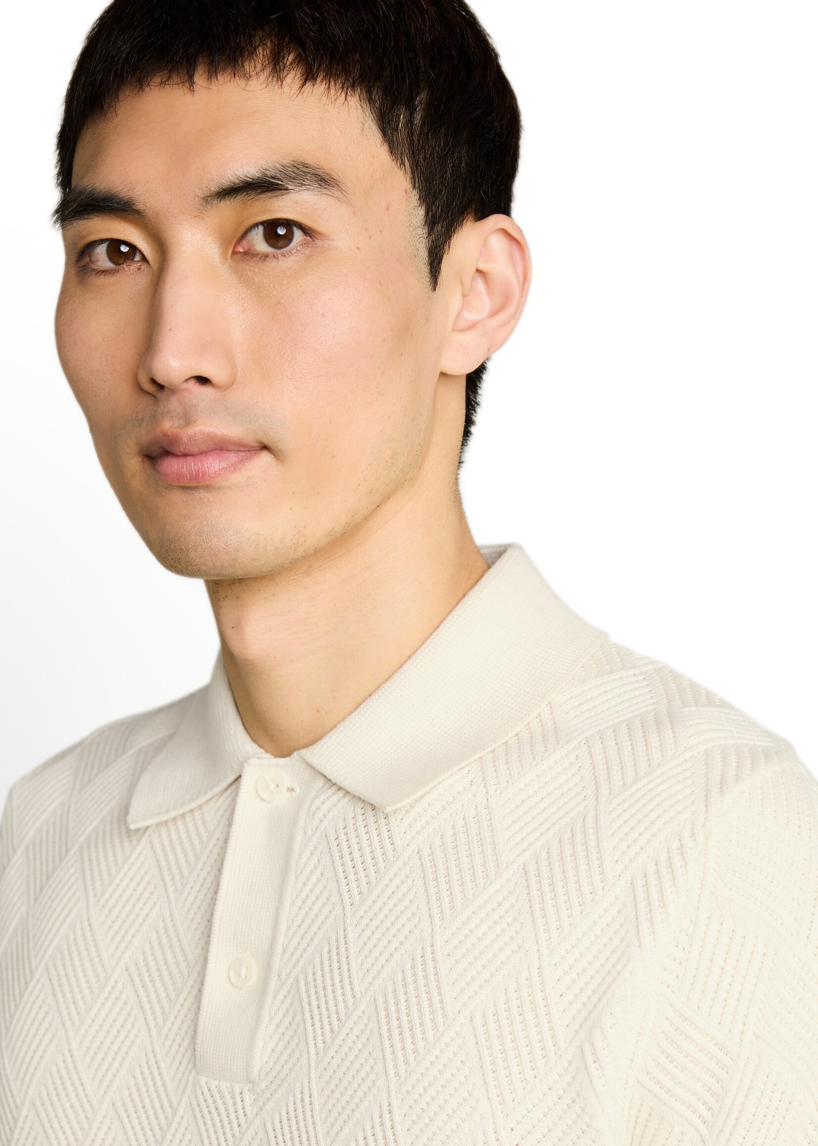 1050758 OPEN STRUCTURE KNIT POLO