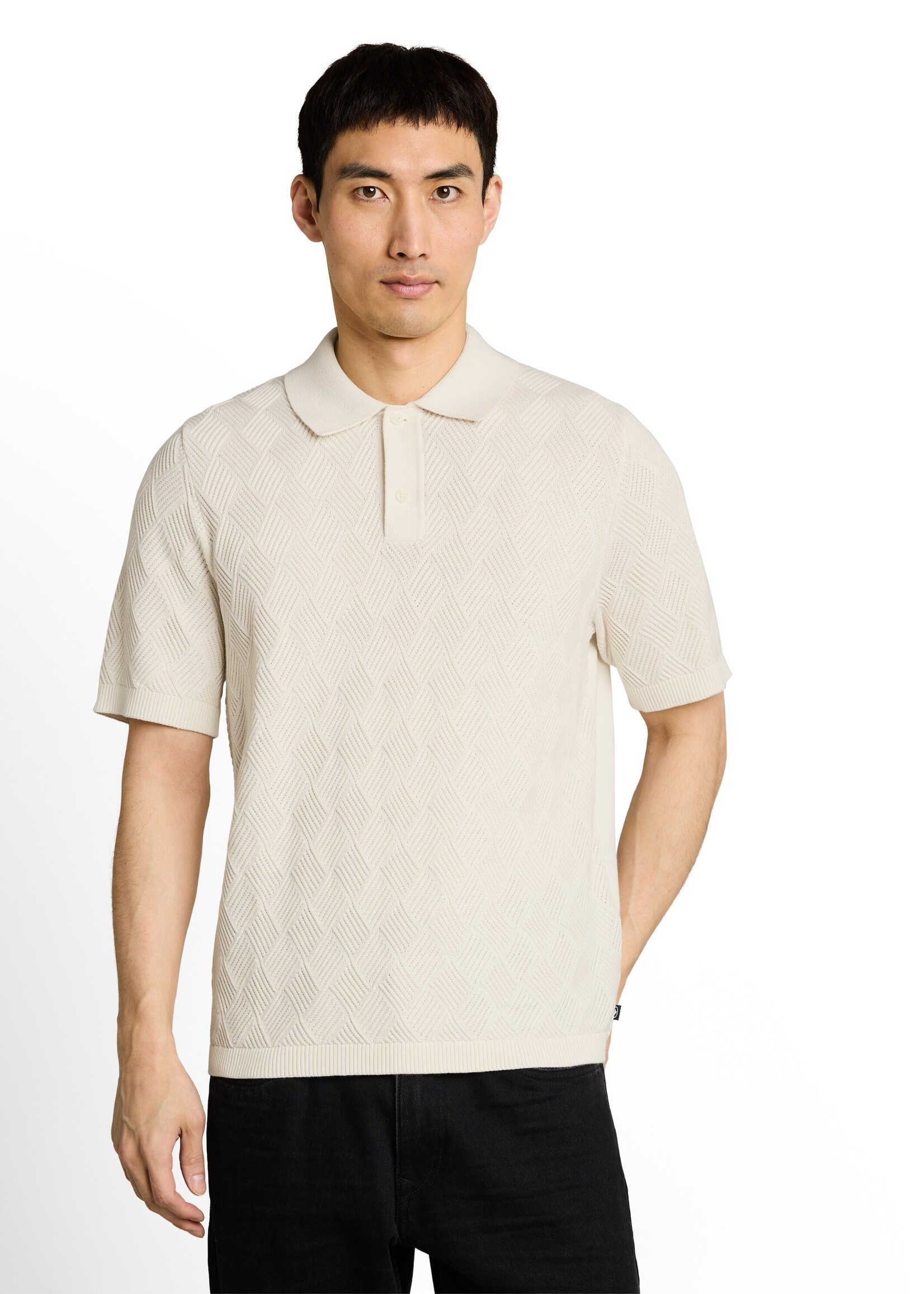1050758 OPEN STRUCTURE KNIT POLO