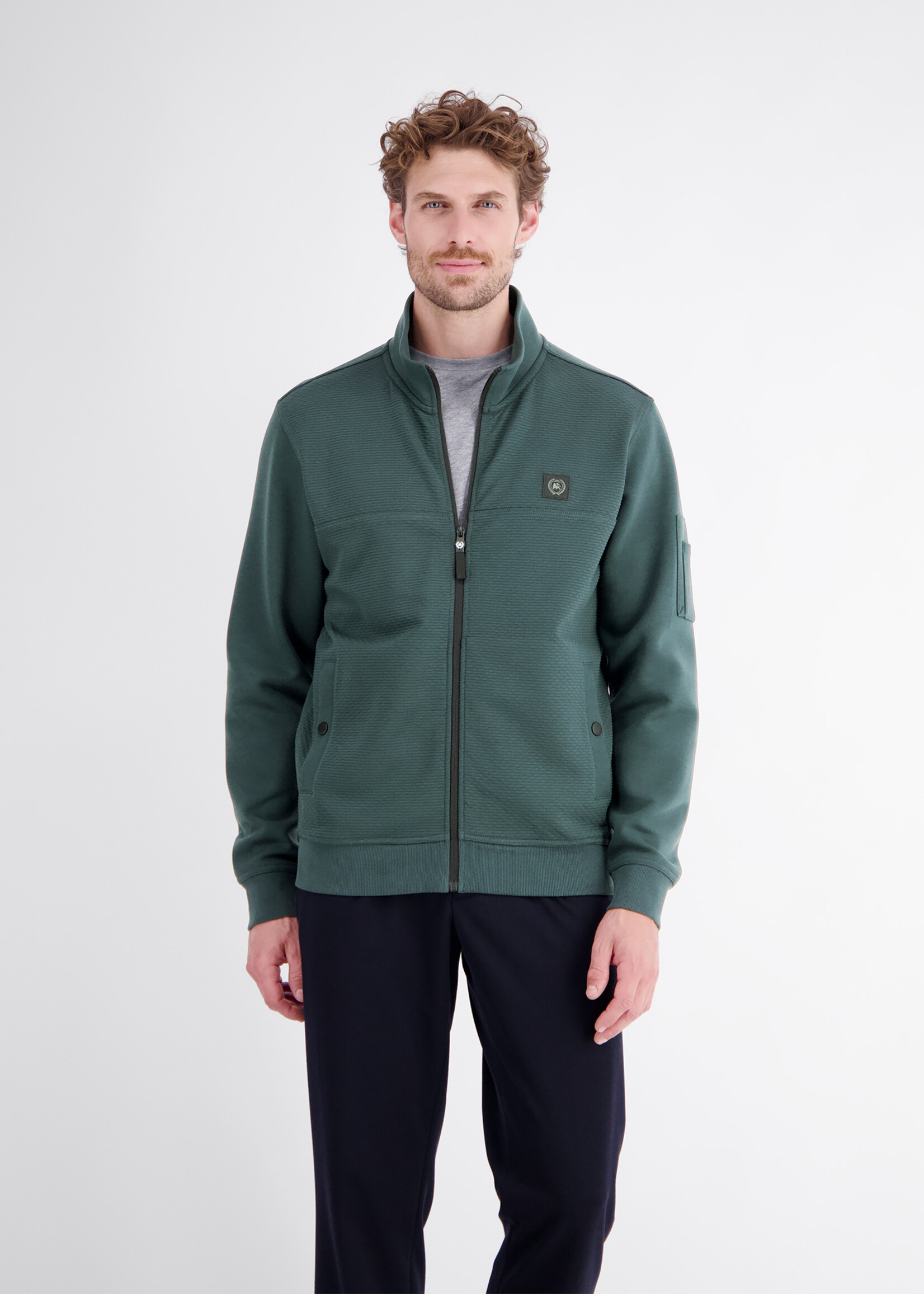 LERROS SWEATSHIRT JACKET NEEDLE PUNCH