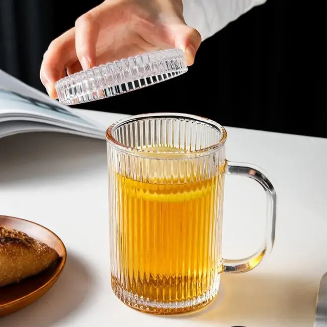 Drinkglas Ribble Koffie- Theeglazen incl. Deksel | 400ml