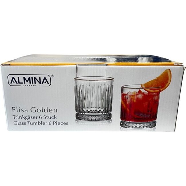 Almina Elisa Glas Set Goud | 330ml
