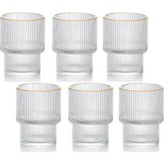 HAKAL Hakal | Ripple 6 Kort Drinkglazen Goud | 190ml