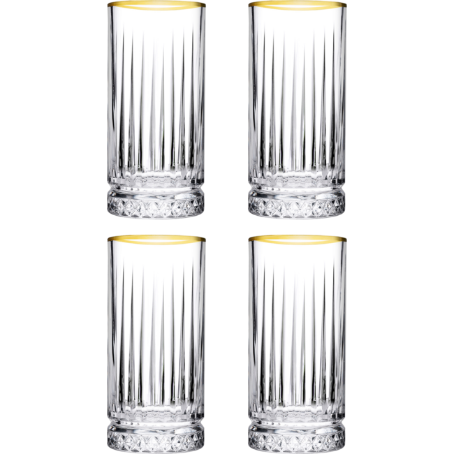 Pasabahce 4 Elysia Lang Drinkglazen Goud | 280ml