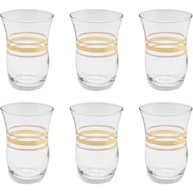 Pasabahce 6 Cihangir Theeglazen Goud | 95ml