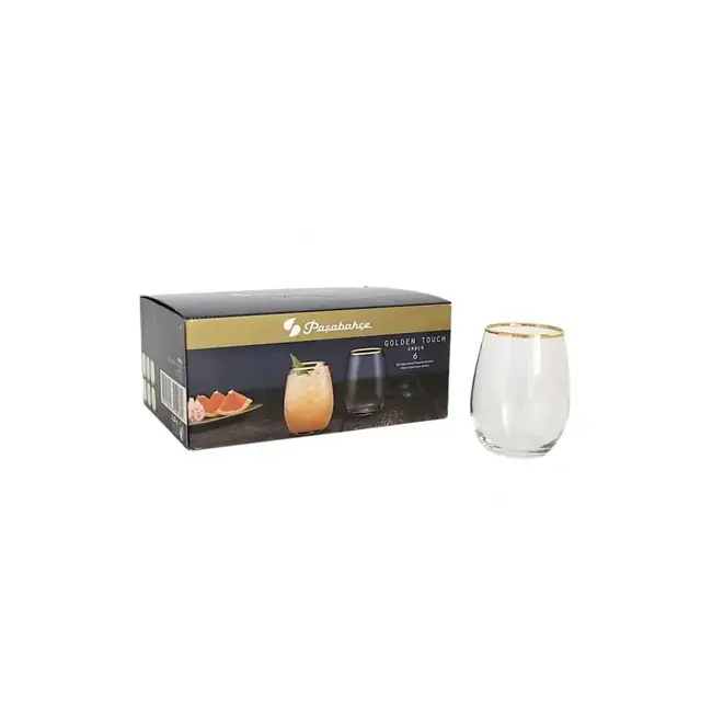 Pasabahce Pasabahce 6 Amber Drinkglazen Goud | 350ml