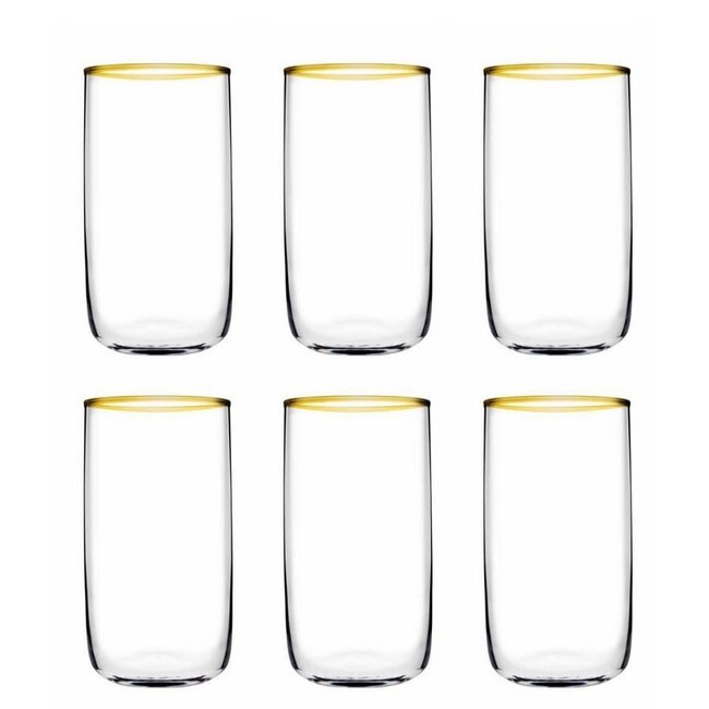 Pasabahce Pasabahce 6 Iconic Long Drinkglazen Goud | 365ml