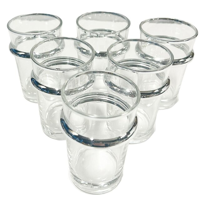 HAKAL 12 Theeglazen zilver | 175ml