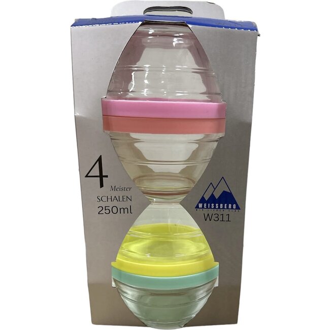 | Schalen Set Met Deksel | 250 ml | 4 stuks