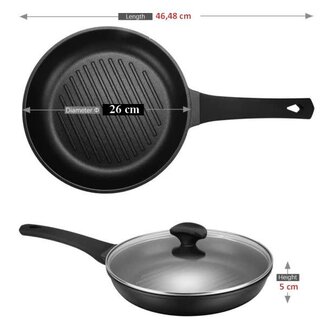 HAKAL Hakal | Grillpan | Zwart | 26 cm