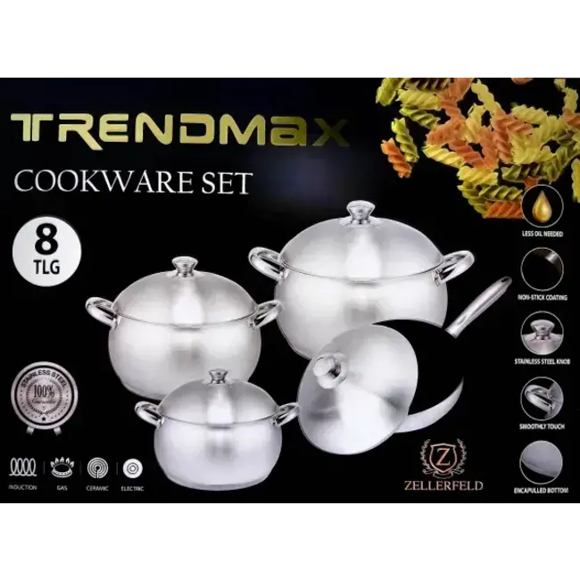Trendmax | Pannenset | Zilver | 8-delig