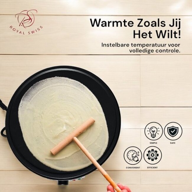 ROYAL SWISS | Crêpe Maker – Elektrische Pannenkoekenmaker 30cm