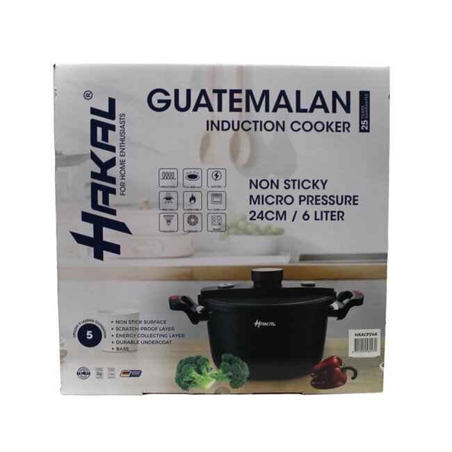 HAKAL | Snelkookpan | Zwart | 6L