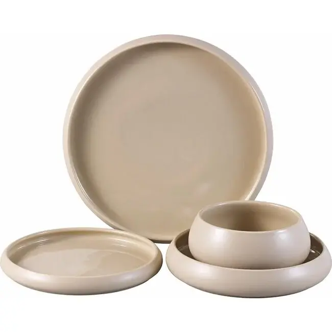 Bavary Bavary | Beige Chubby Dinner Set 24pcs