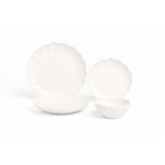 Bavary Bavary 24-Piece Lotus Dinner Set | White