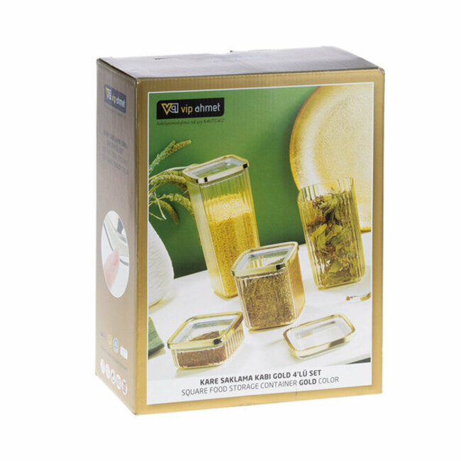 Akkaya | Voorraadpottenset | Goud | 4 stuks