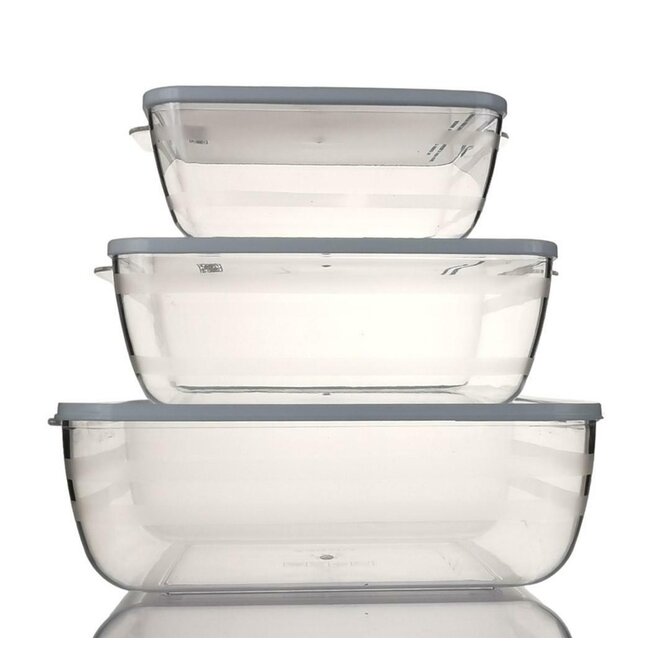 Set Van Vierkante Voorraadbakjes| 3 stuks