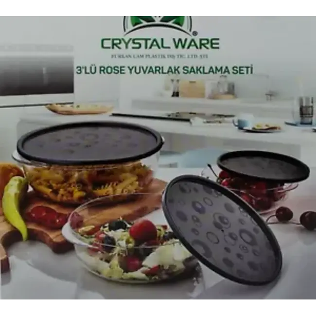 Set Van Ronde Voorraadbakjes| 3 stuks