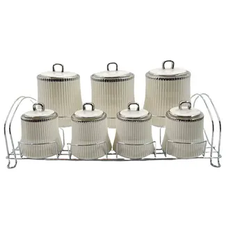 Almina Almina | Voorraadpottenset | Wit/Zilver | 15-delig