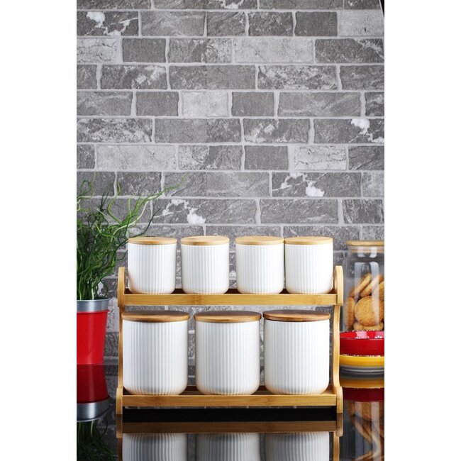 Bavary Voorraadpotjes | Wit | 6-delig