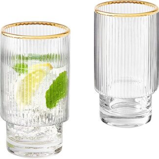 HAKAL Ribble 6 Lang Drinkglazen Goud | 295ml