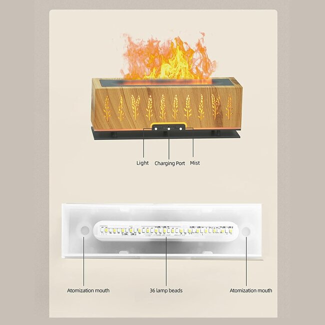 Flame Diffuser | 7 LED-kleuren | 200 ml