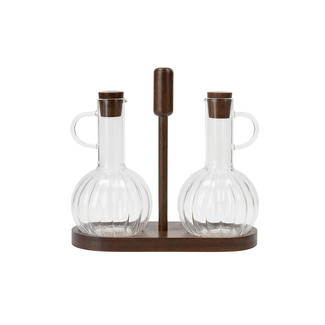 Almina Almina | 2 Luana Con Due Olieflessen Met Acacia Houder | 2x350ml