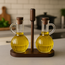 Almina Almina | 2 Luana Con Due Olieflessen Met Acacia Houder | 2x350ml