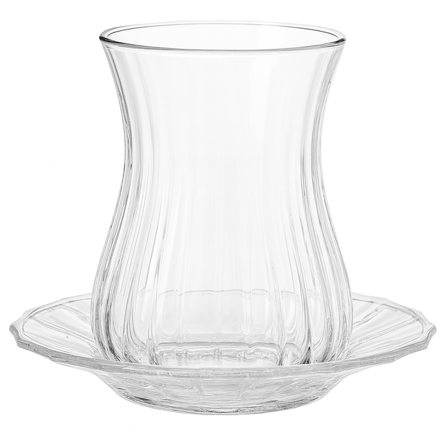 Almina Almina | 12 Luana Servicio Theeglazen met onderzetter | 170ml