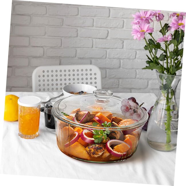 Almina Almina | 1 Borosilicate Ronde ovenschaal Met Glazen Deksel | 2.3L