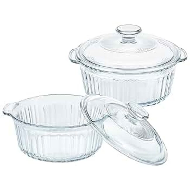 Almina | 1 Borosilicate Ronde ovenschaal Met Glazen Deksel | 2.3L