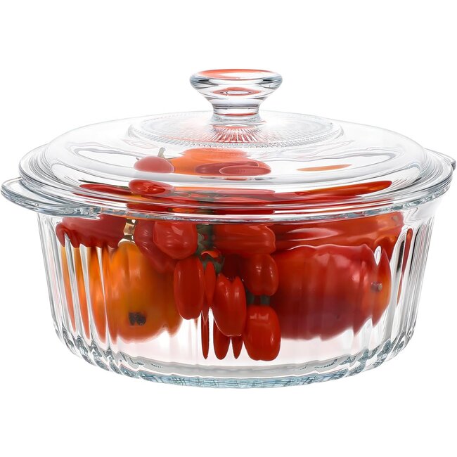 Almina | 1 Borosilicate Ronde ovenschaal Met Glazen Deksel | 2.3L