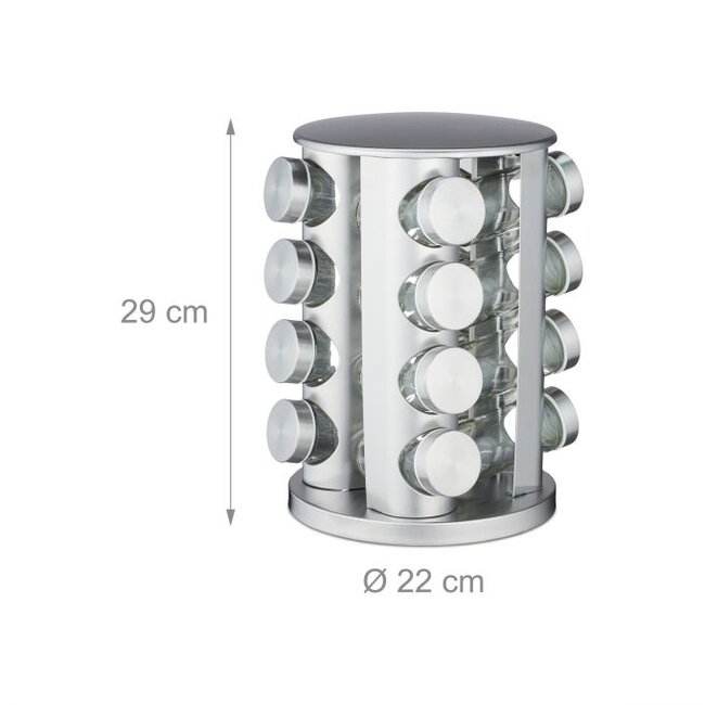 Bavary | Kruidencarousel Zilver 16 Potjes