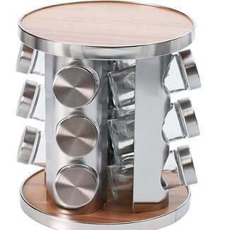 Bavary Bavary | Kruidencarousel 12 Potjes Zwart/Zilver
