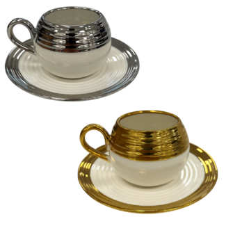 Trendmax Trendmax | Luxe 12-Delige Espressoset Goud of Zilver Accenten