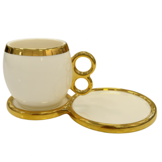 Trendmax Trendmax | Luxe 12-Delige Koffieset met Gouden Accenten | Modern Design