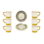 Trendmax Trendmax | Luxe 12-Delige Koffieset met Gouden Accenten | Geribd Design