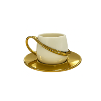 Trendmax Trendmax | Luxe 12-Delige Espressoset met Gouden Accenten | Royale Design
