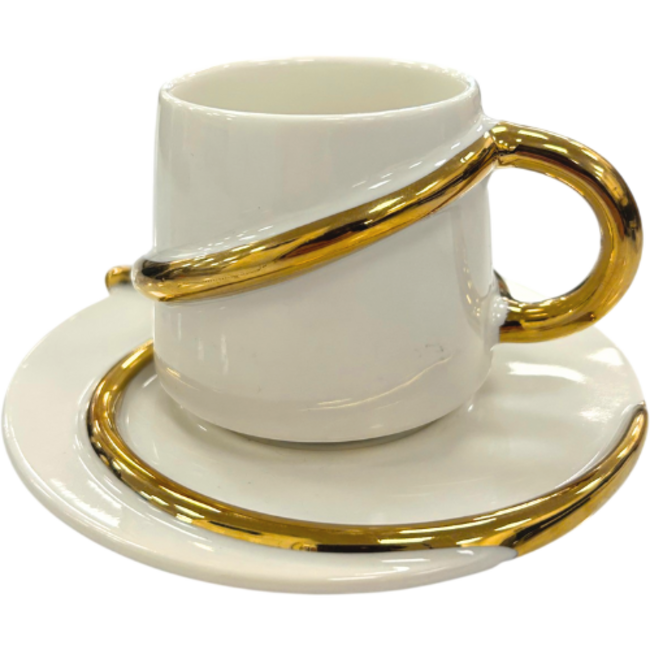 Trendmax Trendmax | Luxe 12-Delige Koffieset met Gouden Accenten | Elegant Design