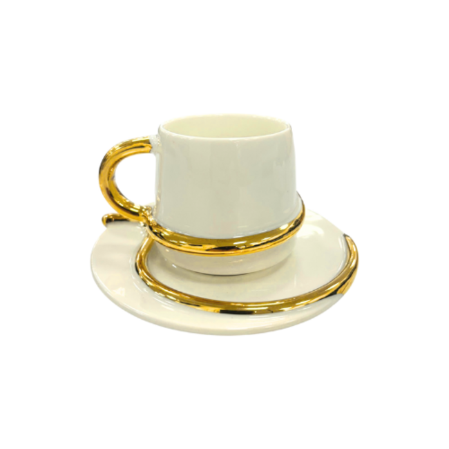 Trendmax Trendmax | Luxe 12-Delige Espressoset met Gouden Accenten | Elegant Design