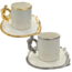 Queens Porcelain | Luxe 12-Delige Espressoset met Zilver/Gouden Accenten | Schrikdraad Design