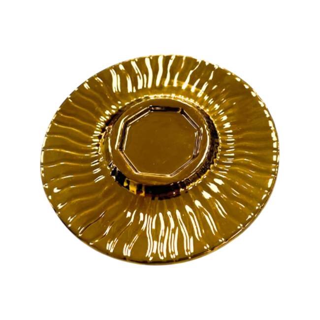 Trendmax Trendmax | Luxe 12-Delige Espressoset met Gouden Accenten | Geribbeld Design