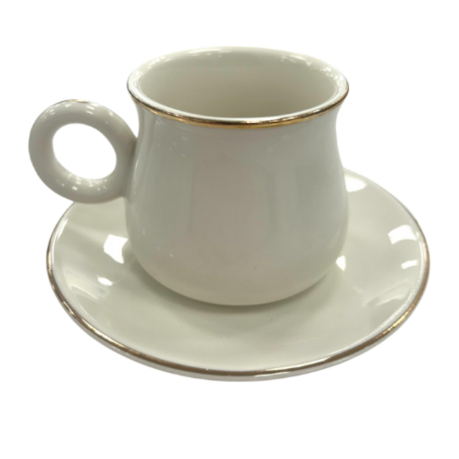 Trendmax Trendmax | Luxe 12-Delige Espressoset Gouden Rand | Klassiek Design