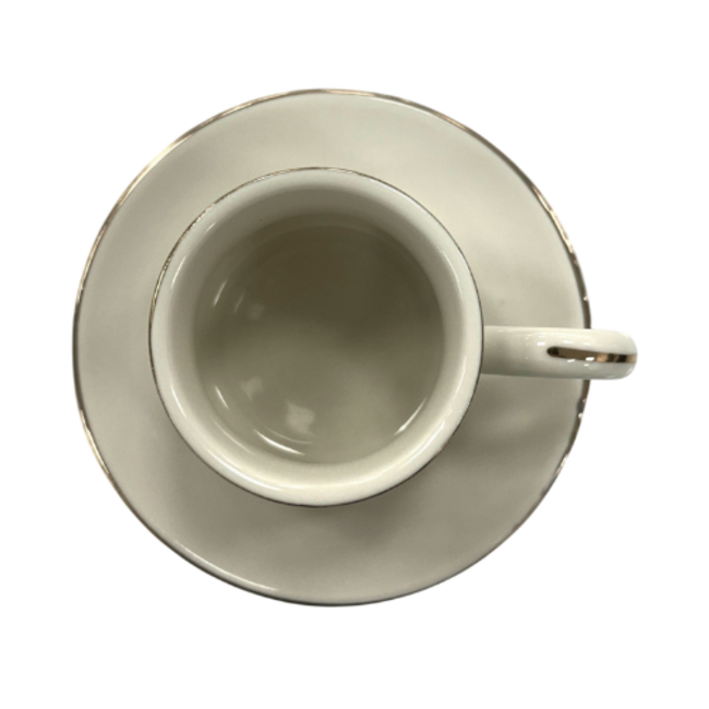 Trendmax | Luxe 12-Delige Espressoset Zilveren Rand | Klassiek Design