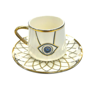 Trendmax Trendmax | Luxe 12-Delige Espressoset | Oogmotief Design