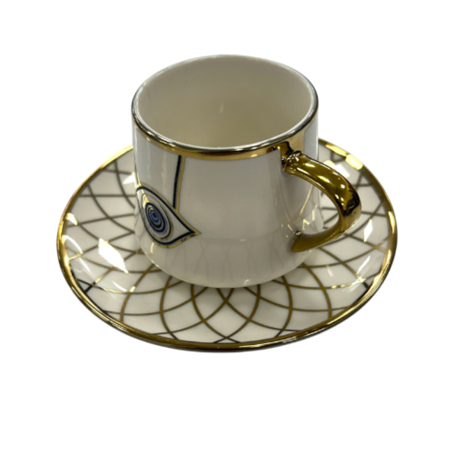 Trendmax | Luxe 12-Delige Espressoset | Oogmotief Design